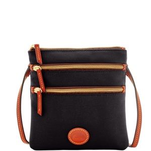Dooney & Burke Triple Zip Crossbody Black